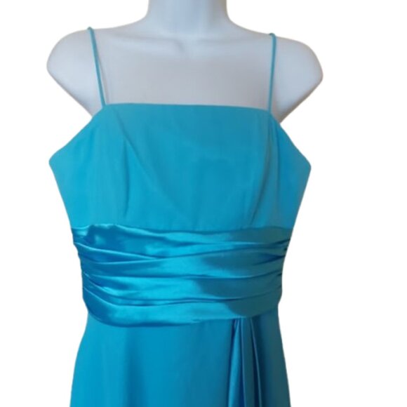 Bright Turquoise Blue Party Dress Fits Size Small - Picture 2 of 8
